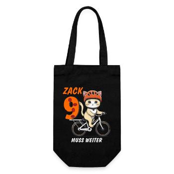 KATZE FAHRRAD MUSS WEITER ZACK NEUN - Geschenkbeutel für Flaschen - Schwarz - Vorne