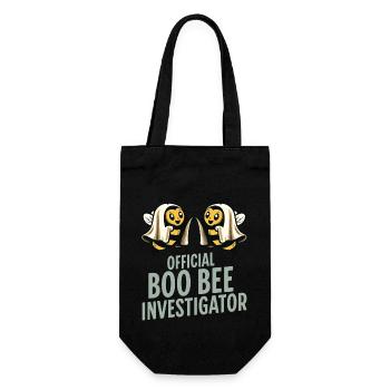 Offizieller Bienen Untersucher Lustiger Spruch - Geschenkbeutel für Flaschen - Schwarz - Vorne