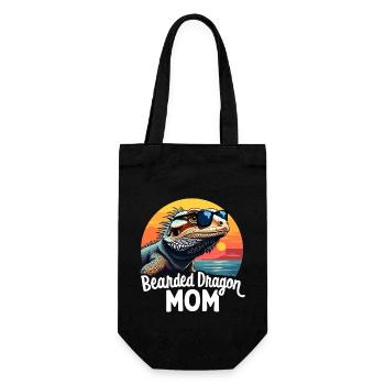 Bearded Dragon Saying Mom Funny Bearded Dragon Gift - Gift Bag for Bottles - black - Front