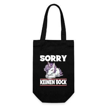 Sorry Keinen Bock Einhorn - Geschenkbeutel für Flaschen - Schwarz - Vorne