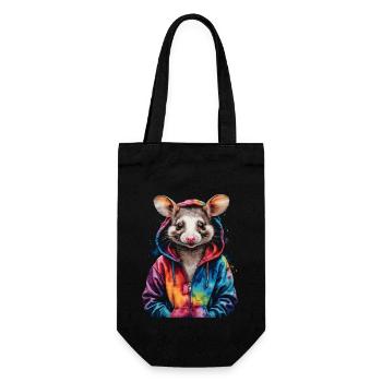 Opossum Hoodie Bunt Tier Design Print - Geschenkbeutel für Flaschen - Schwarz - Vorne