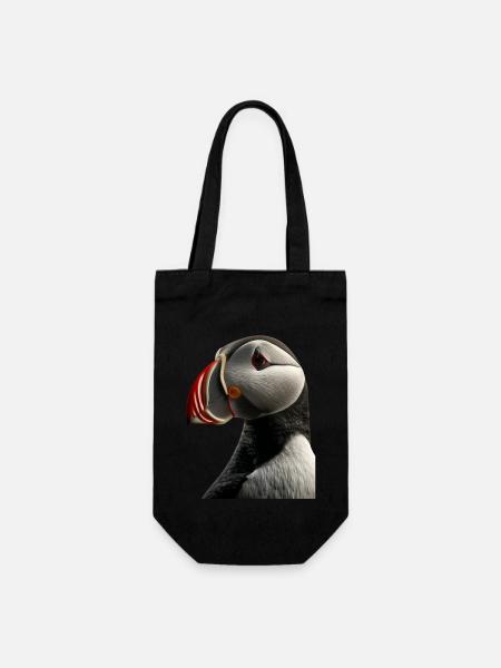 Papageientaucher - Geschenkbeutel für Flaschen - Schwarz