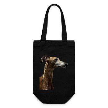 Whippet - Geschenkbeutel für Flaschen - Schwarz - Vorne
