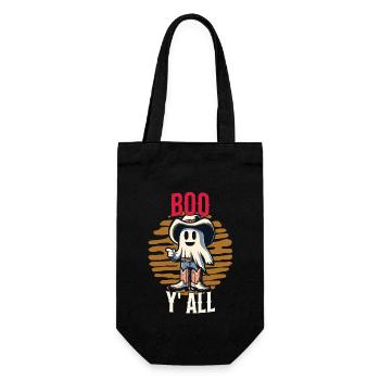 Boo Y'all Cowboy Gespenster Gute Laune Gespenster - Geschenkbeutel für Flaschen - Schwarz - Vorne