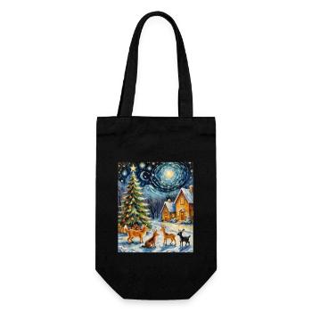 Verzauberte Winternacht Enchanted Winter Night - Gift Bag for Bottles - black - Front