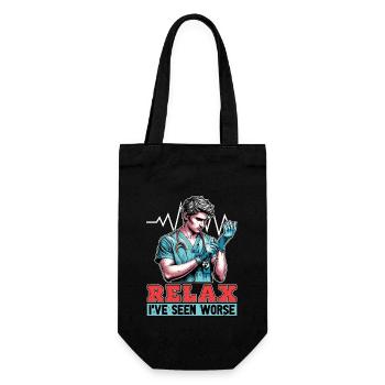 Nurse Practitioner Relax I've Seen Worse Medical - Geschenkbeutel für Flaschen - Schwarz - Vorne