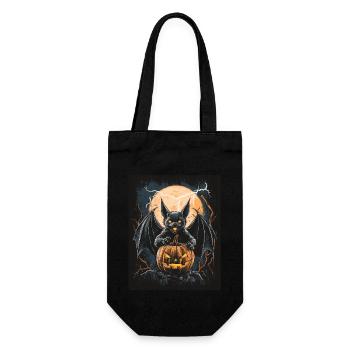 Cadeau d’Halloween Femmes Chauve-souris Hommes Enfants - Sac à bouteille - noir - Devant