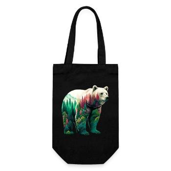 Bear - Gift Bag for Bottles - black - Front