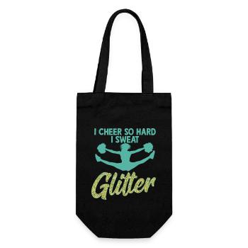 I Cheer So Hard I Sweat Glitter Cheerleader Cheerl - Geschenkbeutel für Flaschen - Schwarz - Vorne