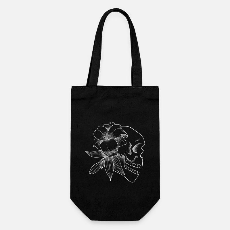 Schädel - Geschenkbeutel für Flaschen - Schwarz