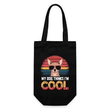 Chihuahua my dog thinks I'm cool - Gift Bag for Bottles - black - Front
