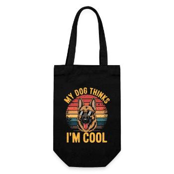 Berger allemand Mon chien pense que je suis cool - Sac à bouteille - noir - Devant