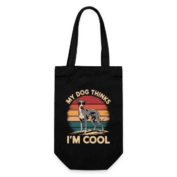 Greyhound my dog thinks I'm cool - Gift Bag for Bottles - black - Front