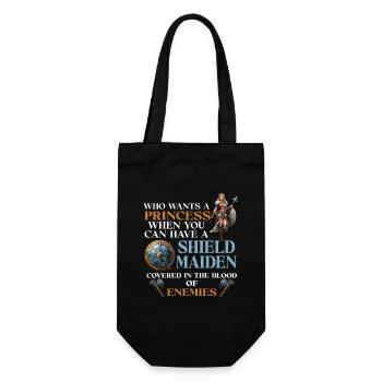 Wer Will Eine Prinzessin Wenn Du Eine Schildmaid - Geschenkbeutel für Flaschen - Schwarz - Vorne