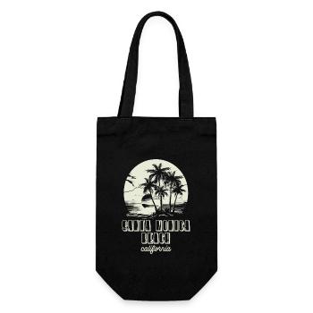 Santa Monica Beach California Sonnenuntergang - Geschenkbeutel für Flaschen - Schwarz - Vorne