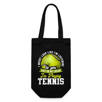 Funny Tennis Player Racket I Might - Gift Bag for Bottles - black - Front