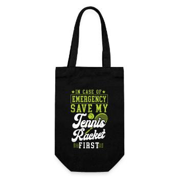 Funny Tennis Player Racket In Case - Gift Bag for Bottles - black - Front