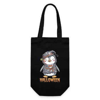 Pingouin Zombie Halloween Costume Mignon - Sac à bouteille - noir - Devant