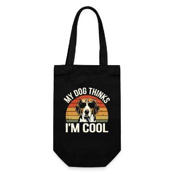 Beagle my dog thinks I'm cool - Gift Bag for Bottles - black - Front