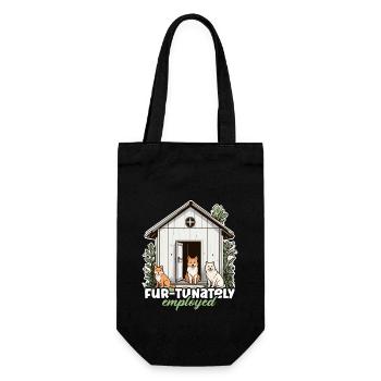 Animal Shelter Fur-tunately Employed Veterinarian - Gift Bag for Bottles - black - Front