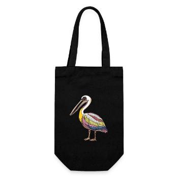 Pélican Oiseau Halloween Bande Dessinée Drôle - Sac à bouteille - noir - Devant