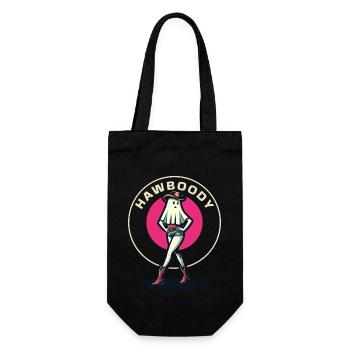 Cowboy Girl Ghost Funny Pun Saying - Gift Bag for Bottles - black - Front