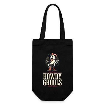 Funny Cowboy Ghost Greeting Ghosts Girls - Gift Bag for Bottles - black - Front
