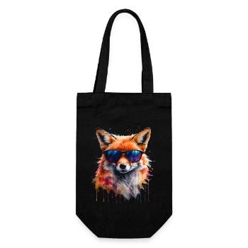 Fuchs Sonnenbrille Bunt Tier Design Print - Geschenkbeutel für Flaschen - Schwarz - Vorne