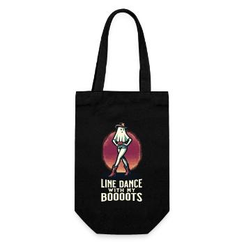 Cowboy With Boots Funny Line Dance Ghost - Gift Bag for Bottles - black - Front