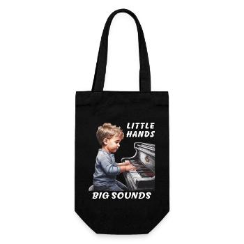 PIANO BOY LITTLE HANDS BIG SOUNDS - Gift Bag for Bottles - black - Front