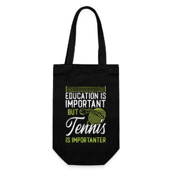 Funny Tennis Player Racket - Gift Bag for Bottles - black - Front