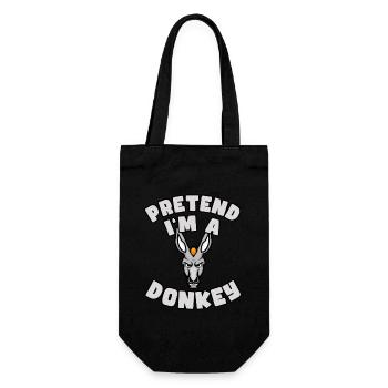 Pretend I'm a Donkey – Einfaches Esel-Kostüm - Geschenkbeutel für Flaschen - Schwarz - Vorne