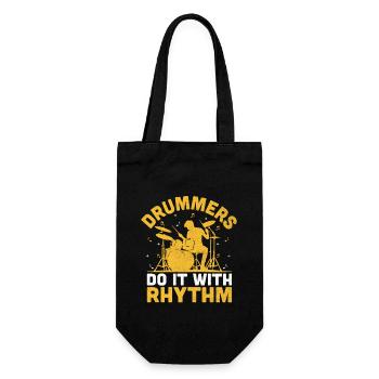 Drummers Do It With Rhythm Drummer Drum Drumming - Gift Bag for Bottles - black - Front