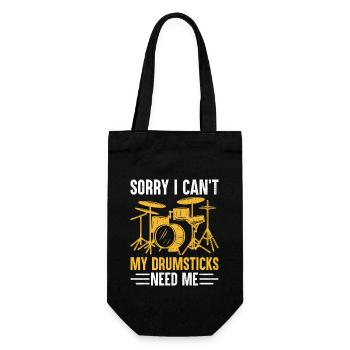 Sorry I Can't My Drumsticks Need Me Drummer Drum D - Geschenkbeutel für Flaschen - Schwarz - Vorne