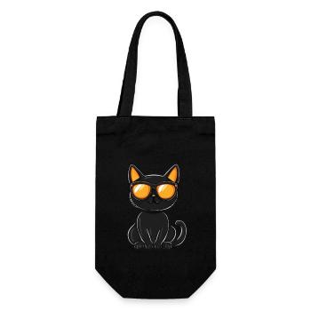 Chat Halloween Chat Cool - Sac à bouteille - noir - Devant