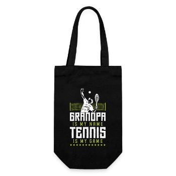 Funny Tennis Player Racket Grandpa - Gift Bag for Bottles - black - Front