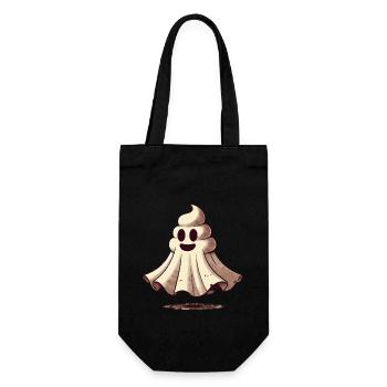 Funny Poop Pile Ghost Bull Sheet Poop - Gift Bag for Bottles - black - Front