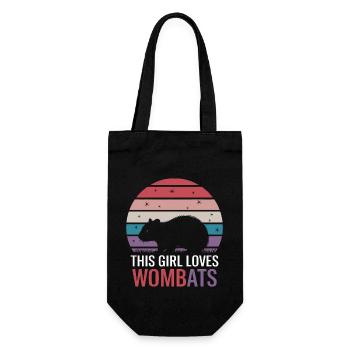 Wombat Spruch Australien Lustiges Wombats Geschenk - Geschenkbeutel für Flaschen - Schwarz - Vorne