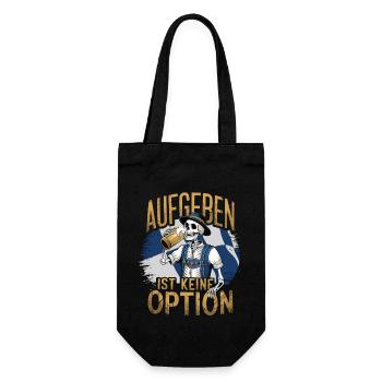 Aufgeben ist keine Option Bier Oktober - Geschenkbeutel für Flaschen - Schwarz - Vorne