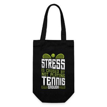 Funny Tennis Player Racket Stress - Geschenkbeutel für Flaschen - Schwarz - Vorne