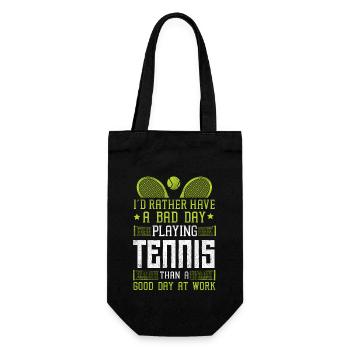 Funny Tennis Player Racket I'd - Gift Bag for Bottles - black - Front
