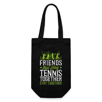 Funny Tennis Player Racket Friends - Gift Bag for Bottles - black - Front