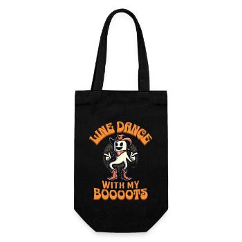 Cowboy With Boots Line Dance Ghost Vintage Retro - Gift Bag for Bottles - black - Front