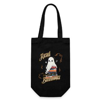 ScaryCute Book Lover Ghost Funny - Gift Bag for Bottles - black - Front