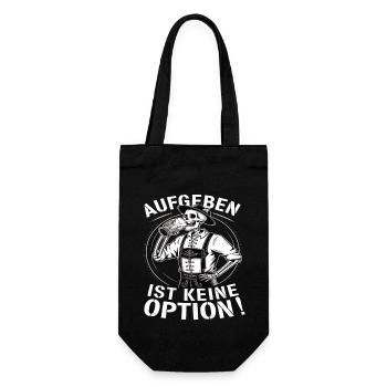 Aufgeben ist keine Option Bier Oktober - Geschenkbeutel für Flaschen - Schwarz - Vorne