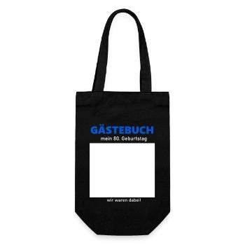 80th Birthday Guestbook to Sign Funny - Gift Bag for Bottles - black - Front