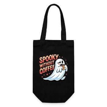 Spuk ohne Kaffee? Unmöglich! - Geschenkbeutel für Flaschen - Schwarz - Vorne