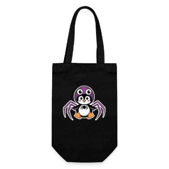 Cute penguin in Halloween spider costume - Gift Bag for Bottles - black - Front