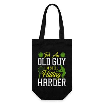 Funny Tennis Player Racket Grandpa - Gift Bag for Bottles - black - Front