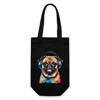 Carlin Casque Chien Coloré Drôle Animal Design Imprimer - Sac à bouteille - noir - Devant